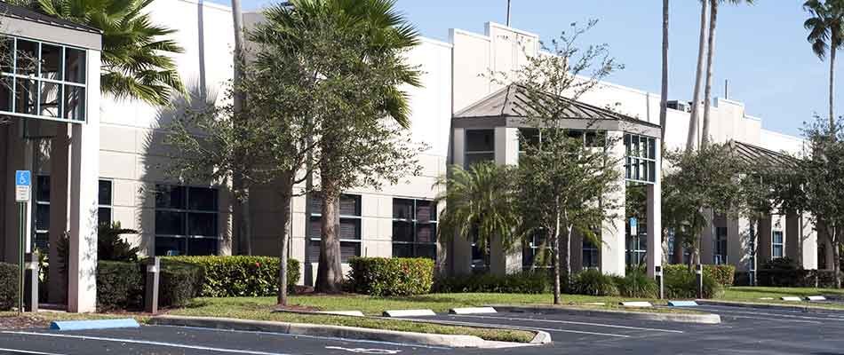 Commercial property in Lakeland receiving mowing and grounds maintenance services.